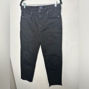 J.Crew Factory Stovepipe Jeans Size 30 Black Raw Hem